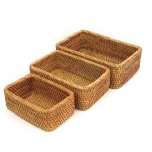 3‑in‑1 rattan storage baskets