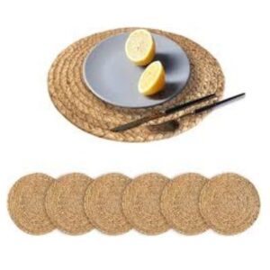 set of 6 rattan table mats